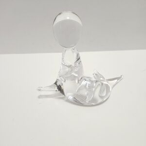 MURANO V NASON Art Glass Seal Sea Lion Balancing Ball Crystal Figurine Sticker